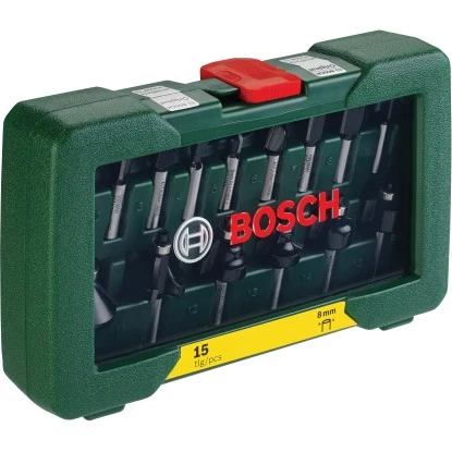 Bosch HM-Fräser-Set Promoline 8 Mm Schaft 15-teilig 2 Bosch HM-Fräser-Set Promoline 8 Mm Schaft 15-teilig – Bild 2